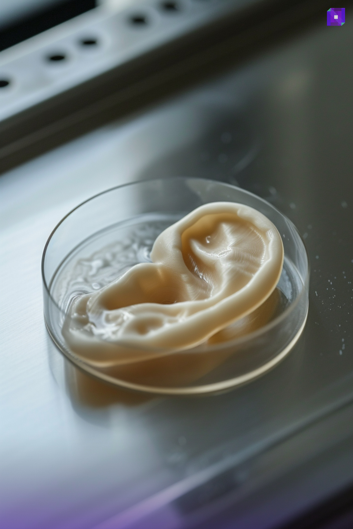 Example of a 3D printed human ear