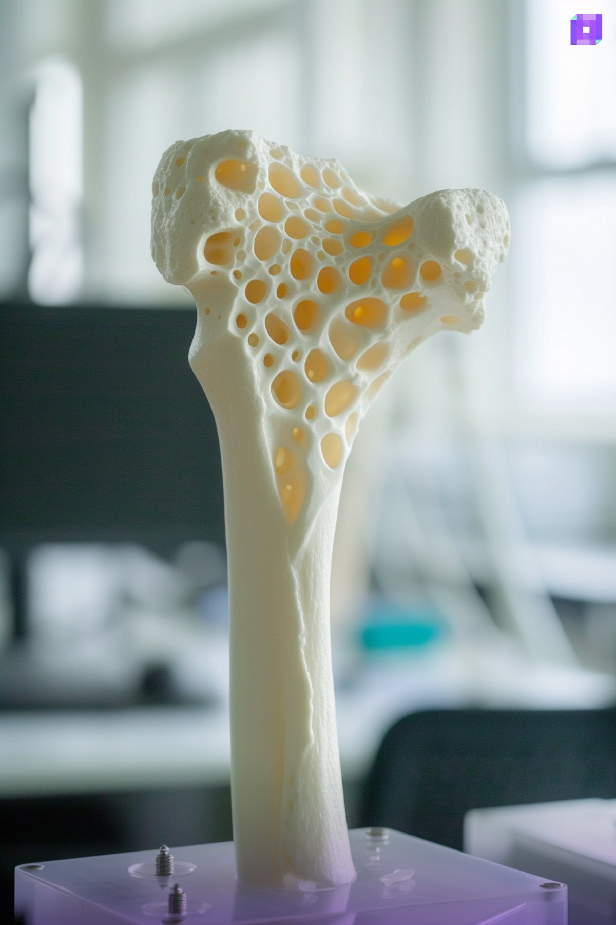 Example of a 3D printed human femur bone