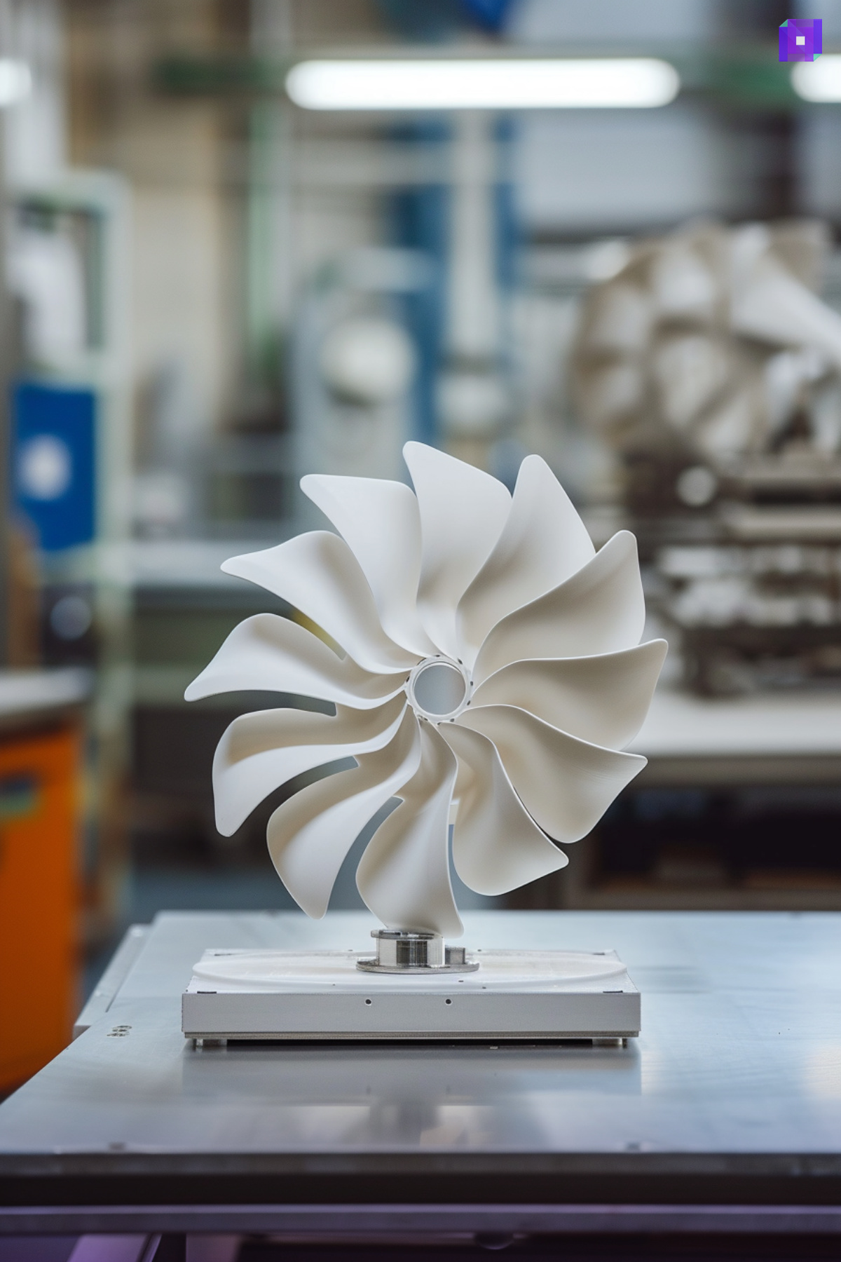 Example of 3D printed ceramic turbine