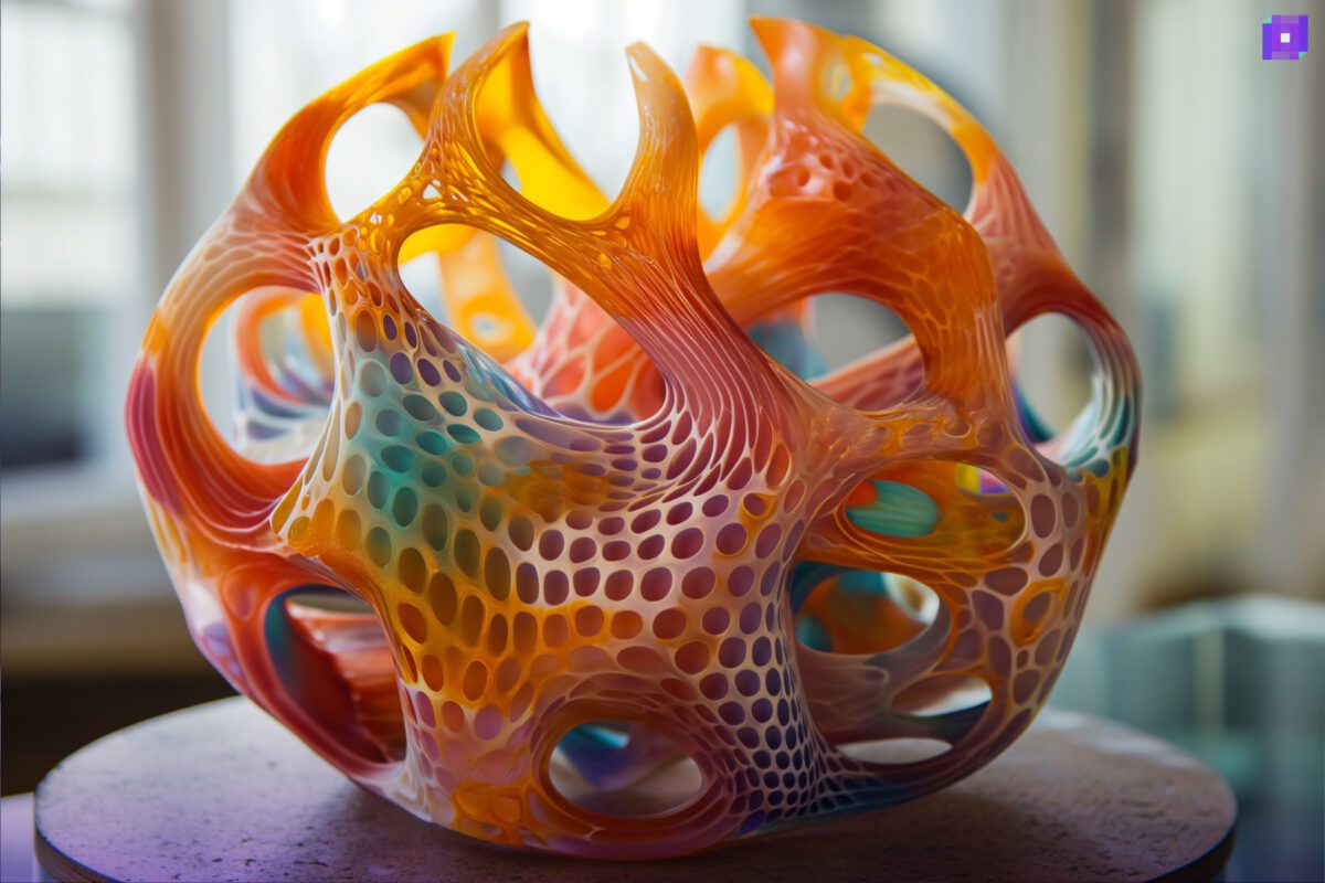 a 3d printed shape made up of multi-material