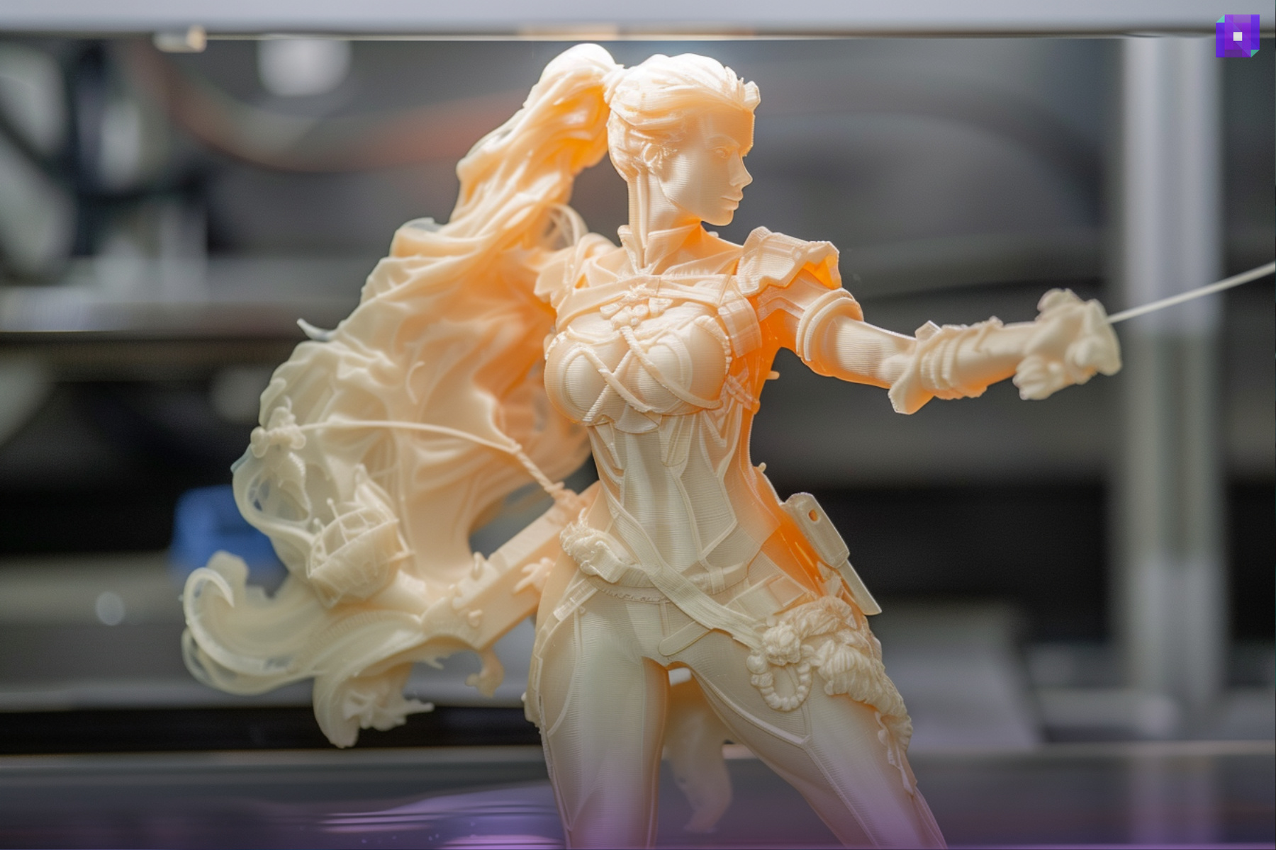 A detailed figurine 3D printed with VAT photo-polymerization