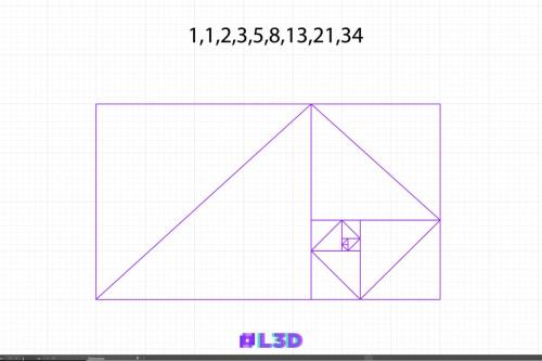 Step 12 in creating the golden ratio spiral