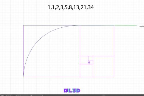 Step 14 in creating the golden ratio spiral