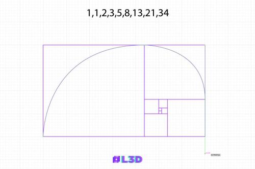 Step 16 in creating the golden ratio spiral