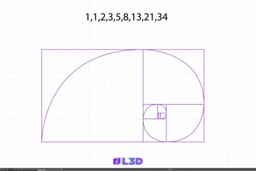 Step 17 in creating the golden ratio spiral